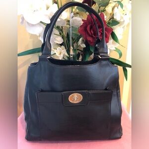 Kate Spade New York Hampton Road Melody black leather satchel bag